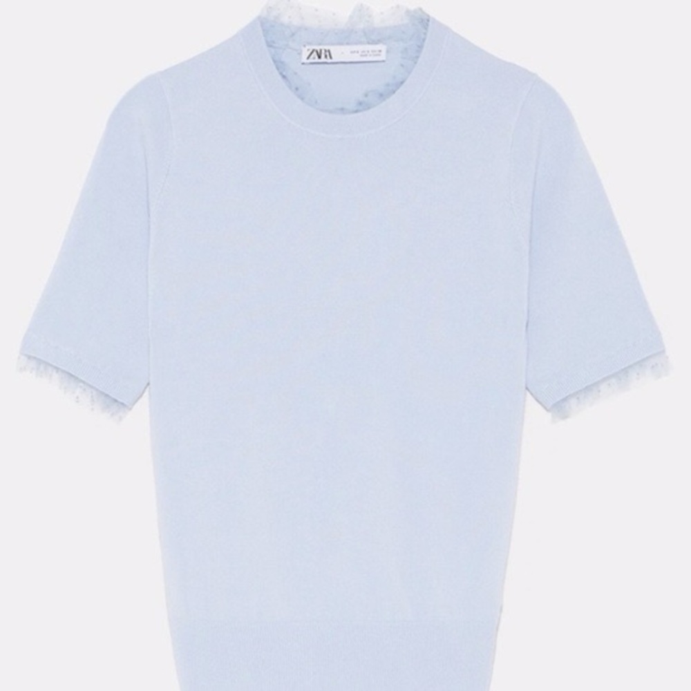 3/$10 🌼 Zara Baby Blue Short Sleeve Top